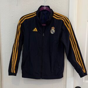 adidas Kids Jacket in Navy and Gold